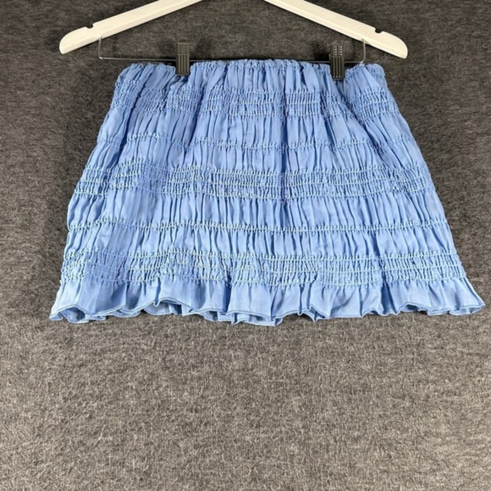 Abercrombie and Fitch Sheer Ruched Skirt Blue Undershorts XS Preppy‎ Mini Skort